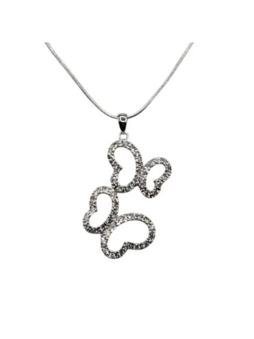 Vintage Butterfly Pendant Necklace Sterling Overlay‎ Made with Swarovski Crystal